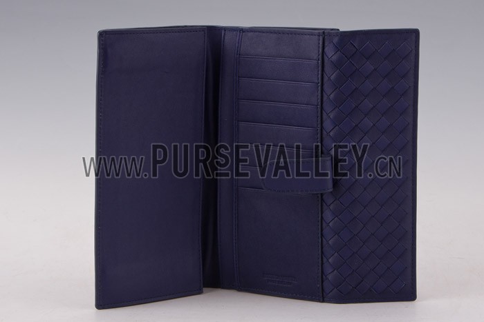 Bottega Veneta Intrecciato Nappa Continental Blue Walet