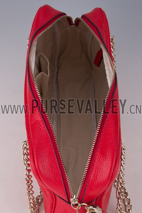 Gucci Medium Soho Rust Leather Shoulder Bag with Chain Straps