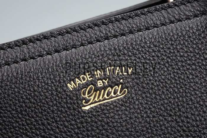 Gucci Bamboo Shopper Leather Tote Black 607312