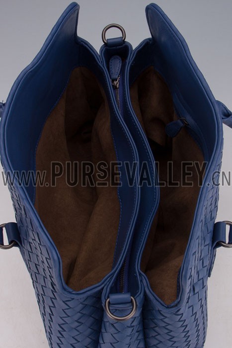 Bottega Veneta Intrecciato Duffel Bag Dark Blue