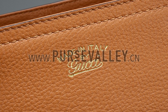 Gucci Bamboo Shopper Leather Small Tote Tan 607319