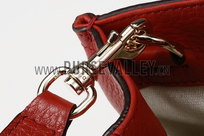 Gucci Bamboo Shopper Leather Small Tote Red 607320