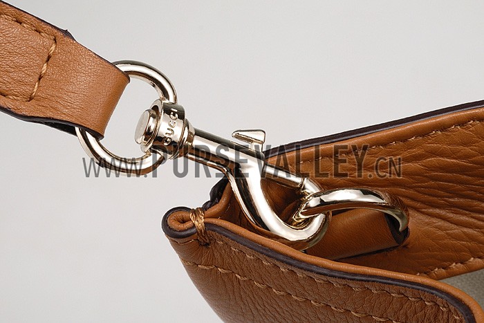 Gucci Bamboo Shopper Leather Tote Tan 607313