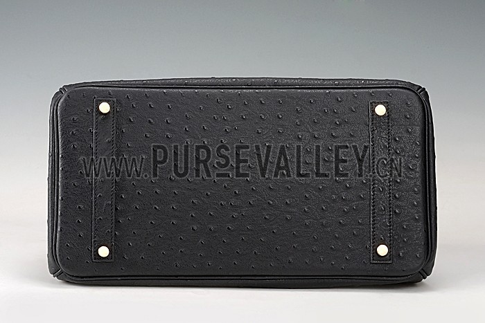 Hermes Birkin 35 Black Ostrich Leather 607482