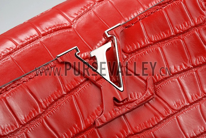 Louis Vuitton Capuciness Crocodile Leather Red MM 607549