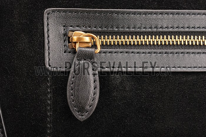 Celine Mini Luggage Black Leather/Suede Leather