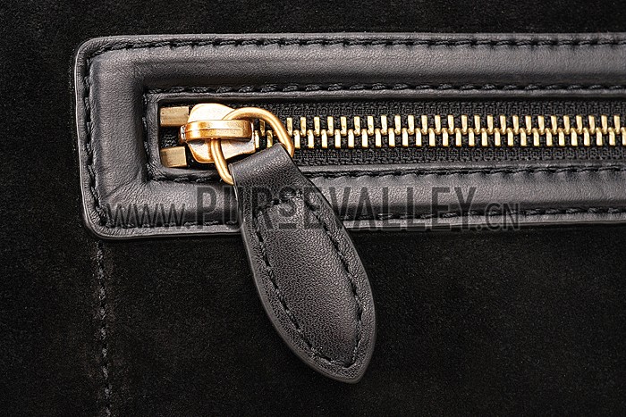 Celine Micro Luggage Black Leather/Suede Leather