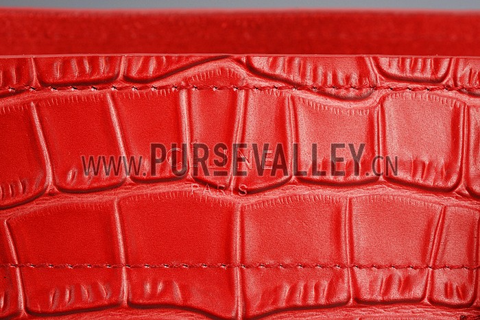 Celine Phantom Medium Red Crocodile Leather