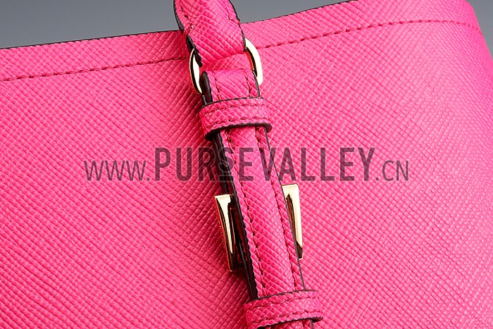 Prada Saffiano Double Tote Rose Pink