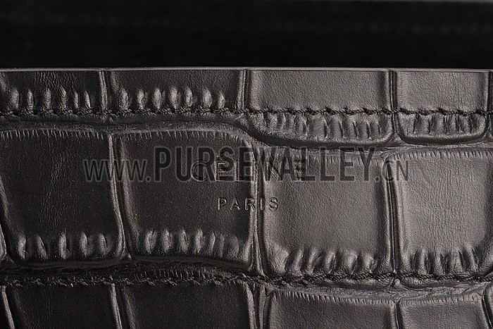 Celine Phantom Medium Black Crocodile Leather
