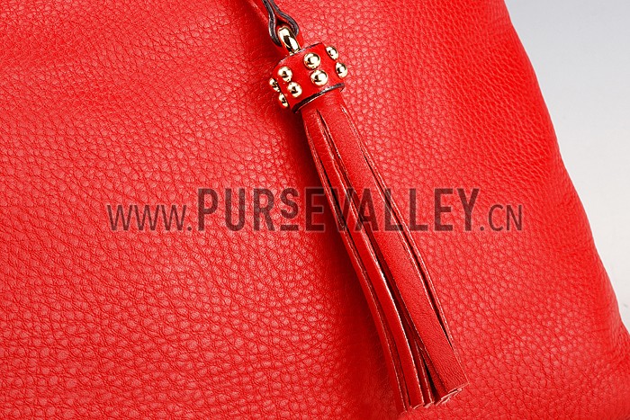 Gucci Soho Studded Shoulder Bag Light Red