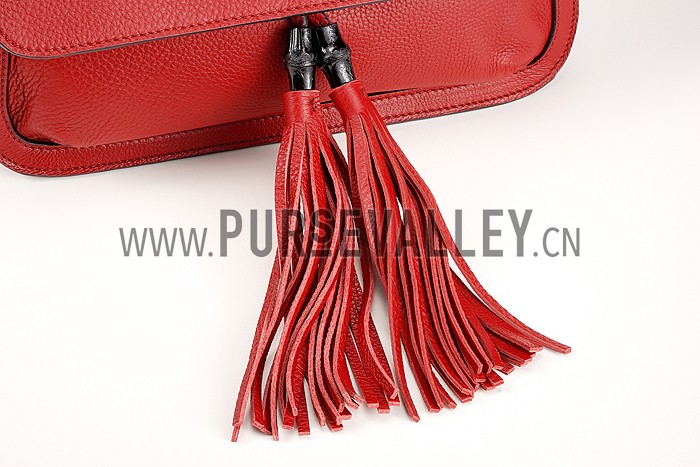 Gucci Bamboo Daily Flap Shoulder Bag Dark Red