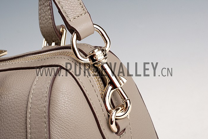 Gucci GG Classic Top Handle Leather Bag Grey