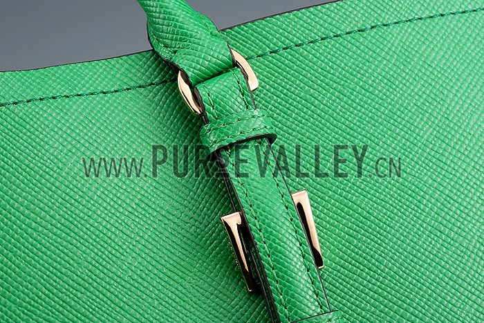 Prada Saffiano Double Tote Green