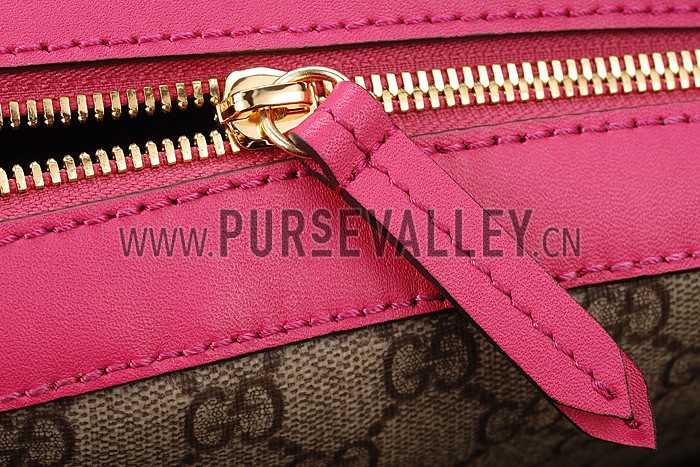 Gucci Supreme Canvas Mini Chain Bag Red & Fuchsia