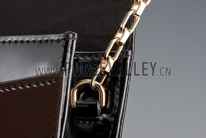 Louis Vuitton Chain Louise Patent Leather Black