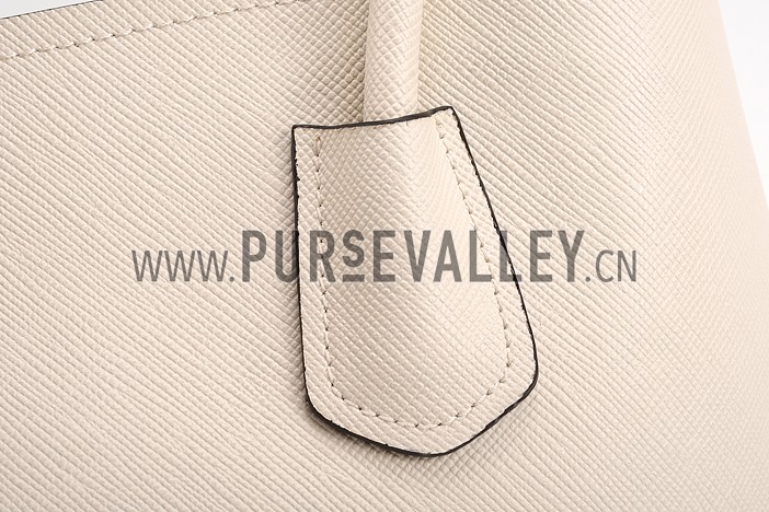 Prada Saffiano Double Tote White