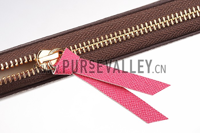 Louis Vuitton Monogram Canvas Zippy Wallet With Rose Leather Zipper Pull 608253