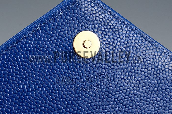 Saint Laurent Monogram Wallet On Chain Blue