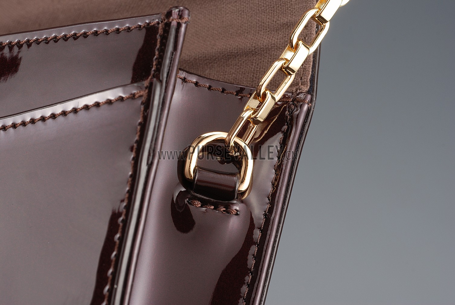 Louis Vuitton Chain Louise Patent Leather Amarante