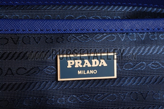 Prada Saffiano Small Leather Blue Bag