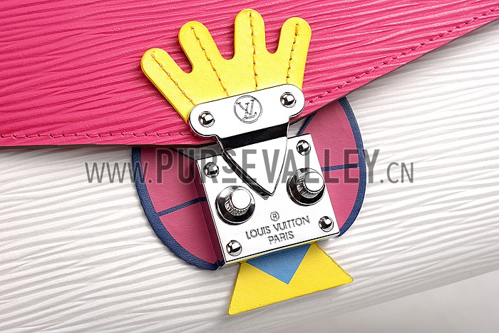 Louis Vuitton Tribal Mask Chaine Wallet Epi White Fuchsia