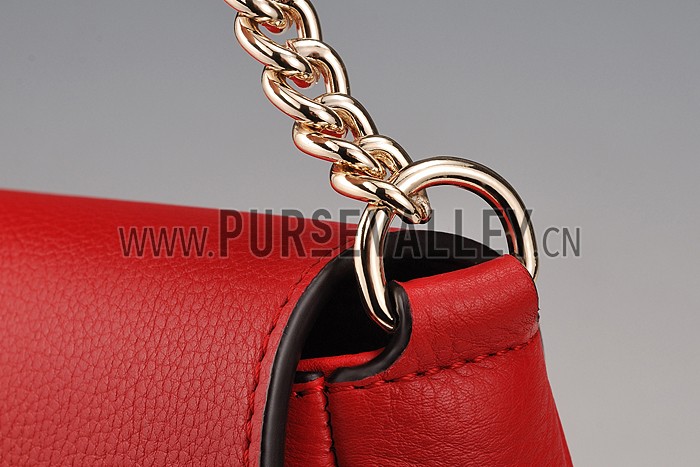 Gucci Soho Leather Shoulder Bag Red