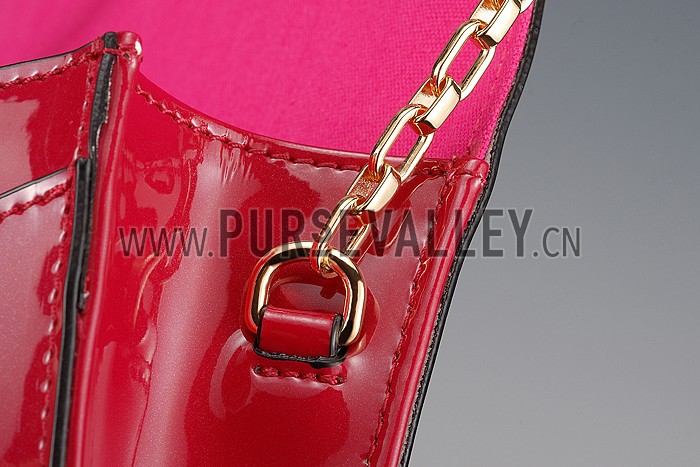 Louis Vuitton Chain Louise Patent Leather Fuchsia