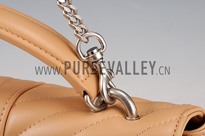 Saint Laurent College Matelasse Medium Bag Beige