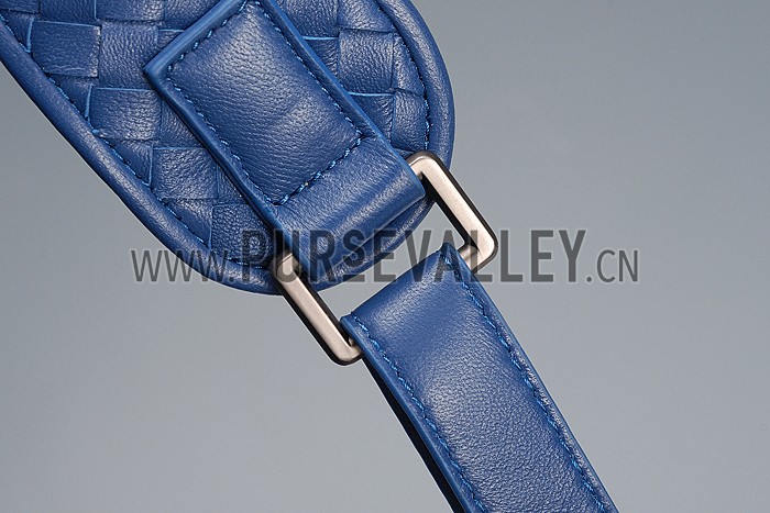 Bottega Veneta Intrecciato Unisex Backpack Blue Bag