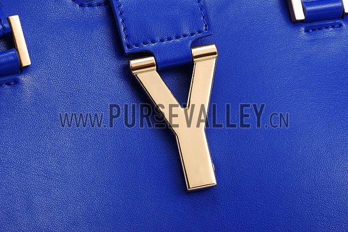 YSL Classic Cabas Y Medium Bag Dark Blue 608326