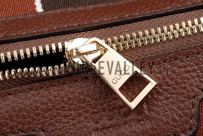 Gucci Vintage Web Boston Bag Brown