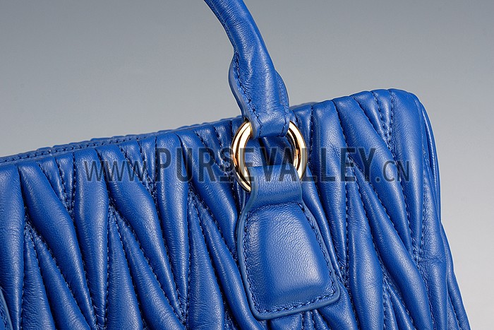 Miu Miu Matelasse Tote Blue