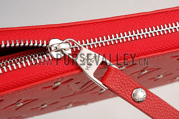 Louis Vuitton Empreinte Zippy Wallet With Studs Red