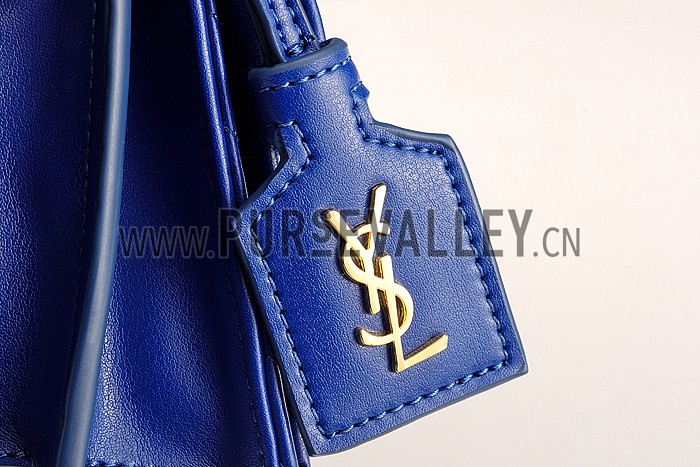 Saint Laurent High School Matelasse Medium Bag Blue