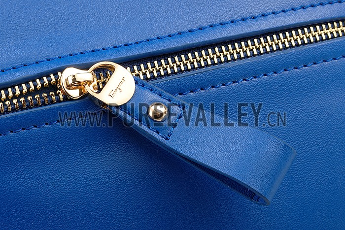 Salvatore Ferragamo Sofia Mini Leather Tote Blue