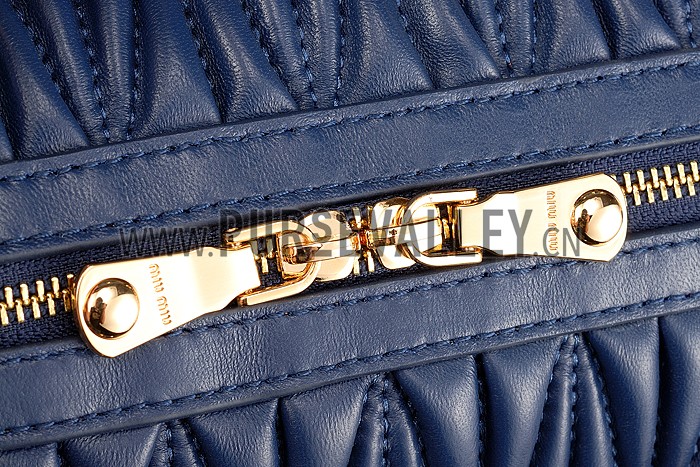 Miu Miu Matelasse Top Handle Large Dark Blue