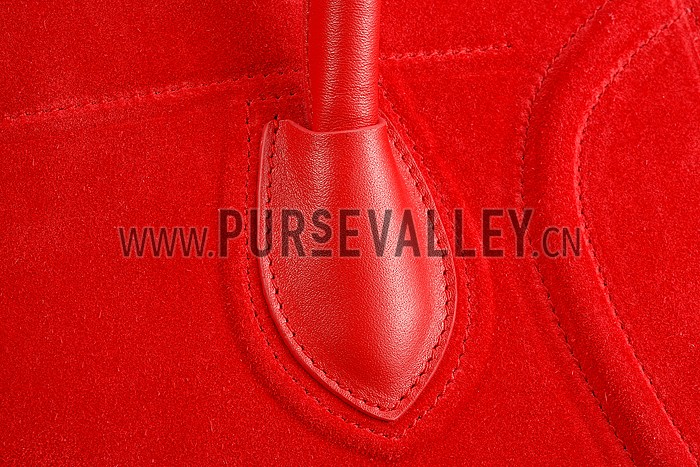 Celine Phantom Luggage Suede Leather Red