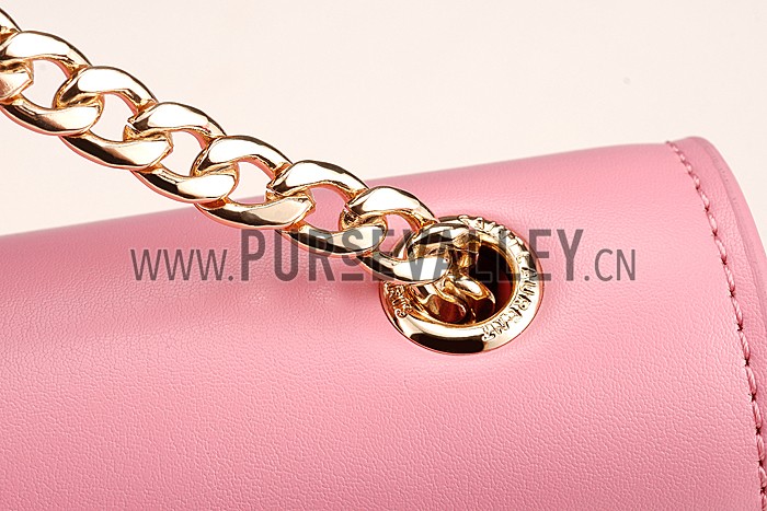 Saint Laurent Medium Fringed Suede Leather Satchel Pink