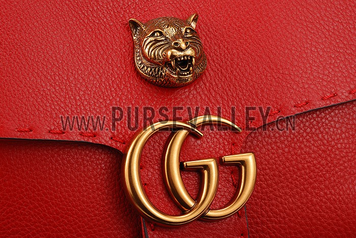 Gucci Marmont Leather Shoulder Bag Red