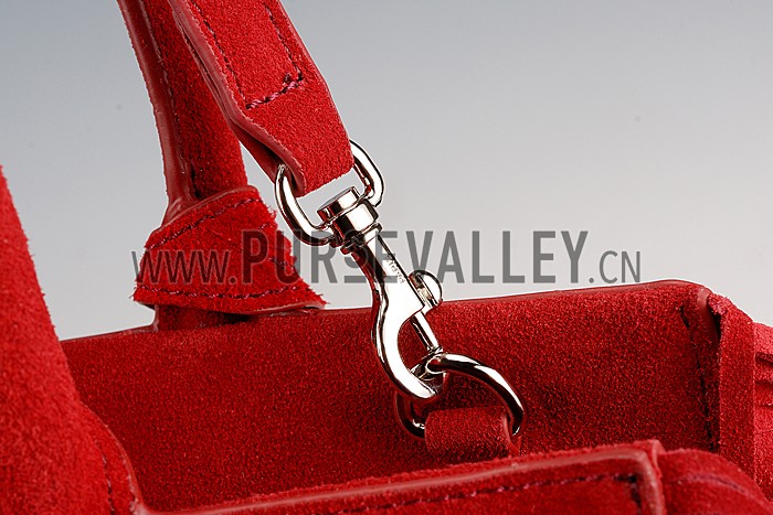 Saint Laurent Rive Gauche Small Fringed Suede Bag Red