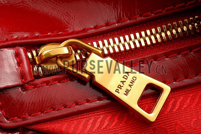 Prada Classic Patent Leather Satchel Red
