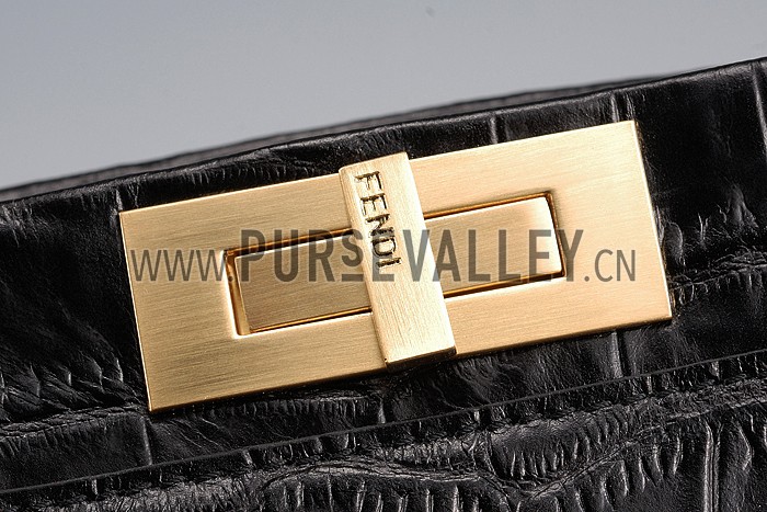 Fendi Small Peekaboo Black Leather Bag 608298