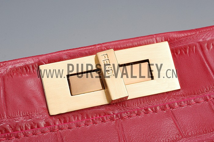 Fendi Small Peekaboo Fuchsia Leather Bag 608300