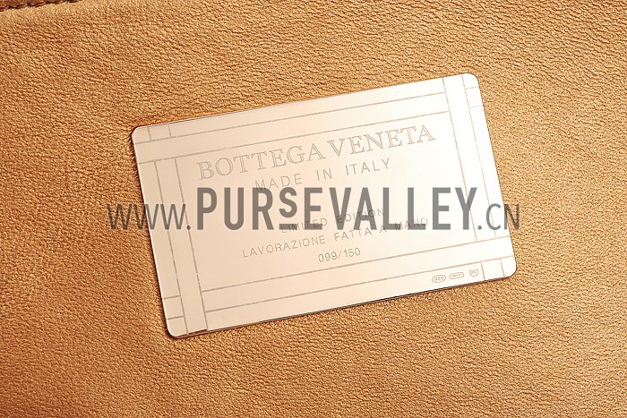 Bottega Veneta Woven Ostrich Large Tote Gold