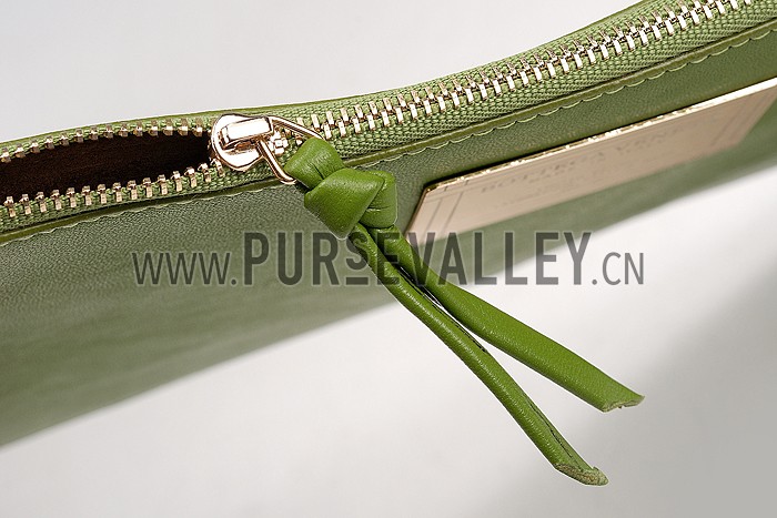 Bottega Veneta Woven Ostrich Large Tote Green