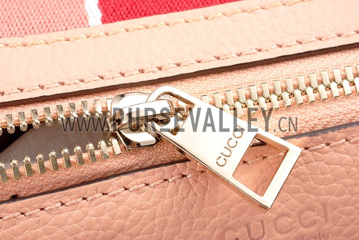 Gucci Vintage Web Boston Bag Peach