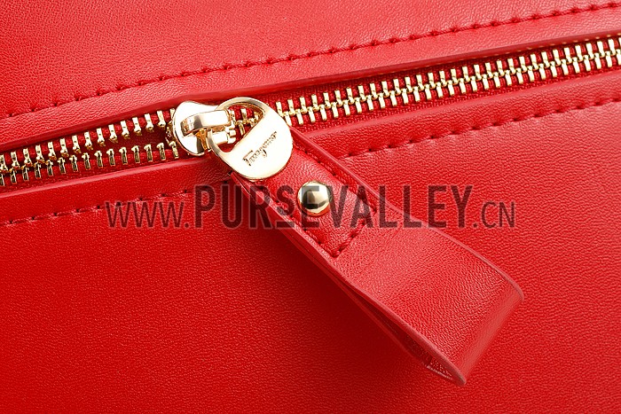 Salvatore Ferragamo Sofia Mini Leather Tote Red