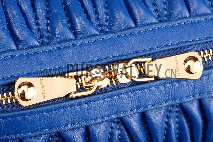 Miu Miu Matelasse Top Handle Large Blue