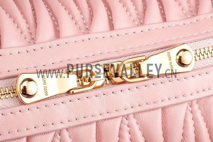 Miu Miu Matelasse Top Handle Large Light Pink